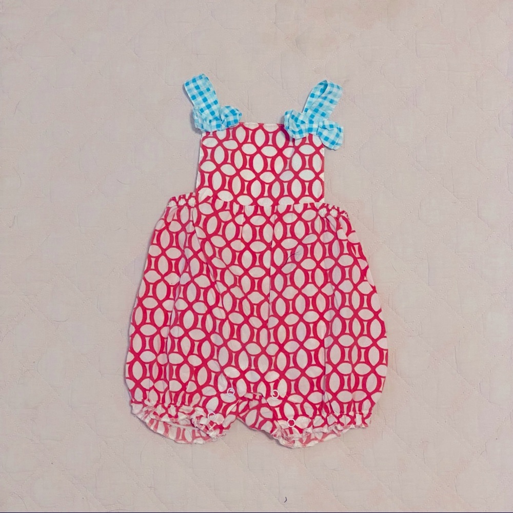 Nursery Rhyme Pink and Blue Bubble Romper